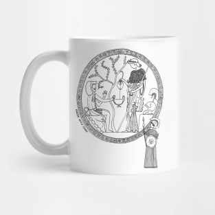 Greek Myth Comix - Athene and Heracles roundel Mug